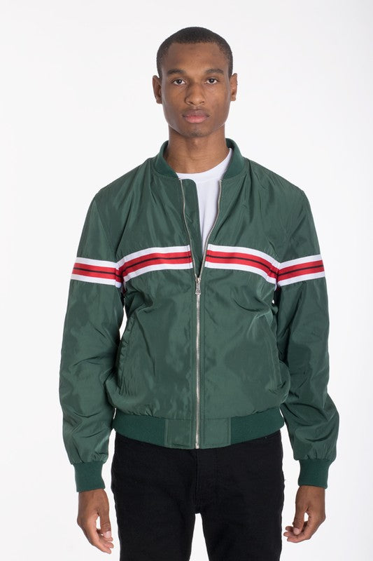 Asher Woven Taped Bomber Jacket