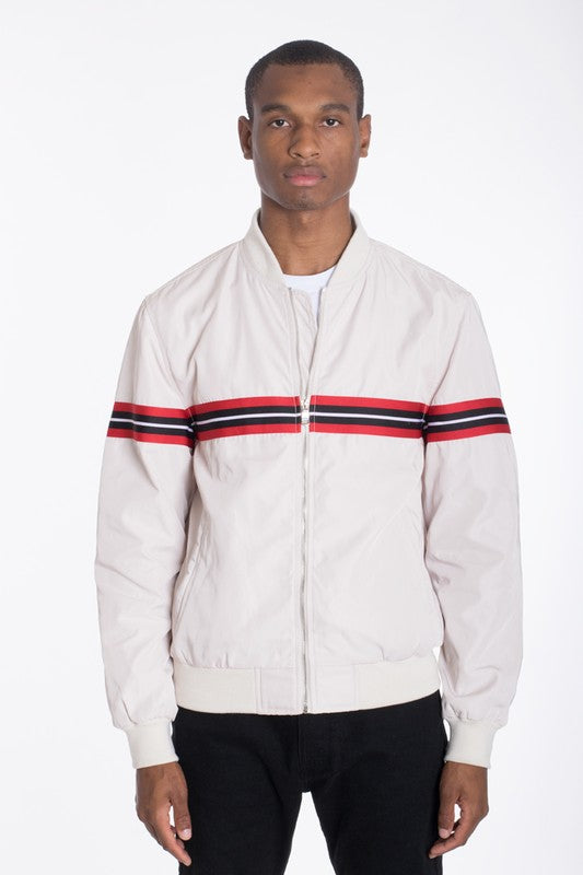 Asher Woven Taped Bomber Jacket