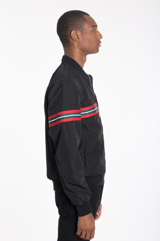 Asher Woven Taped Bomber Jacket