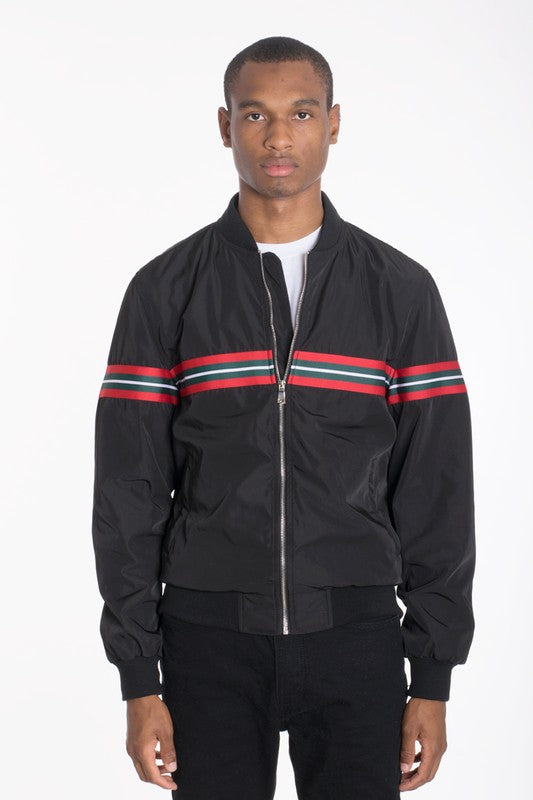 Asher Woven Taped Bomber Jacket