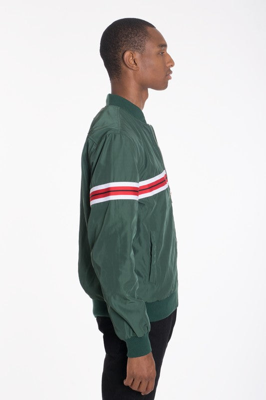 Asher Woven Taped Bomber Jacket