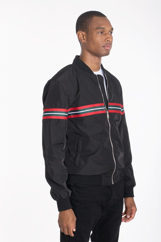 Asher Woven Taped Bomber Jacket