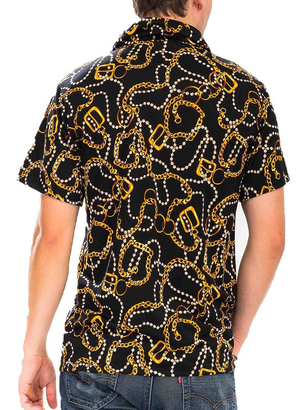 Weston String Bead Print Short Sleeve Shirt