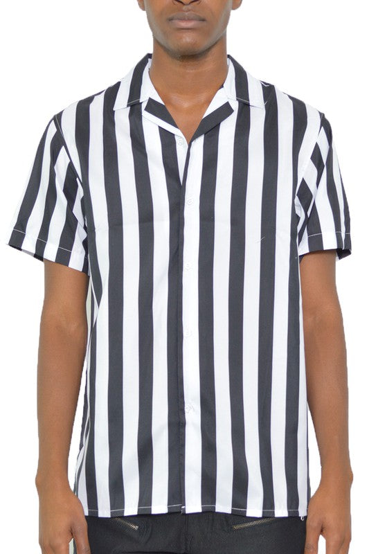 Wesley Short Sleeve Striped Button Down Shirt