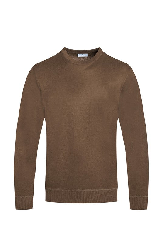 Isaiah Solid Color Round Neck Sweater