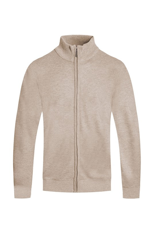 Ethan Solid Full Zip Sweater