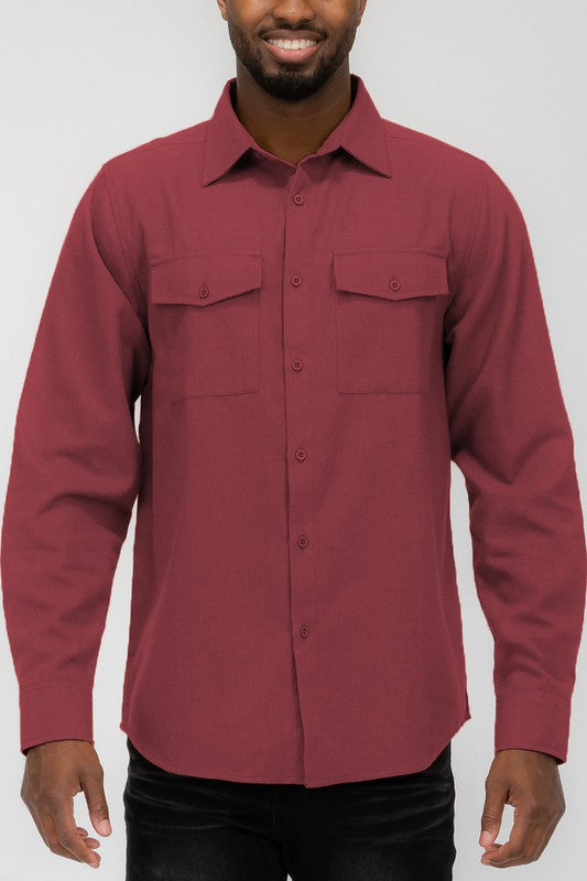 Silas Solid Flannel Shirt