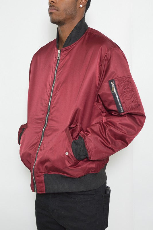 Carter Solid Padded Bomber Jacket