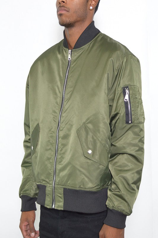 Carter Solid Padded Bomber Jacket