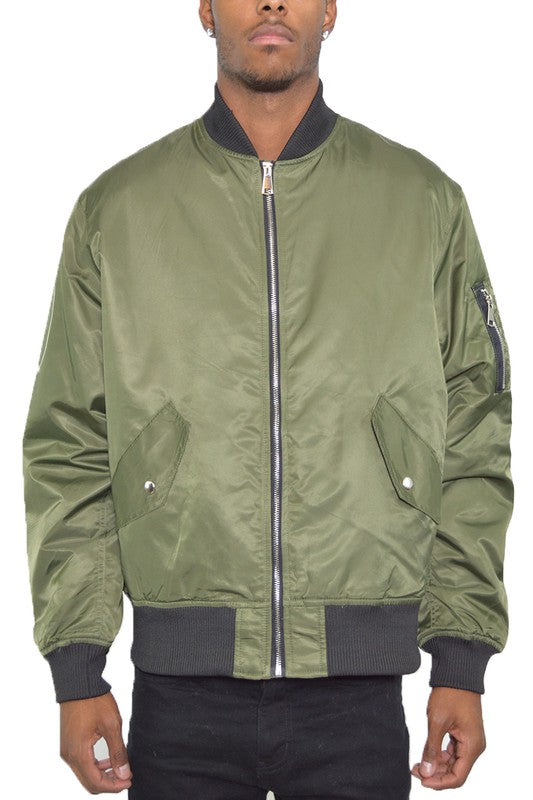 Carter Solid Padded Bomber Jacket