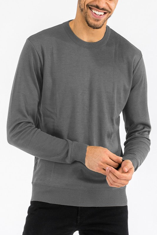 Isaiah Solid Color Round Neck Sweater