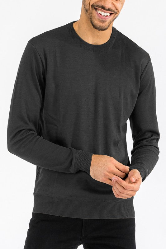 Isaiah Solid Color Round Neck Sweater