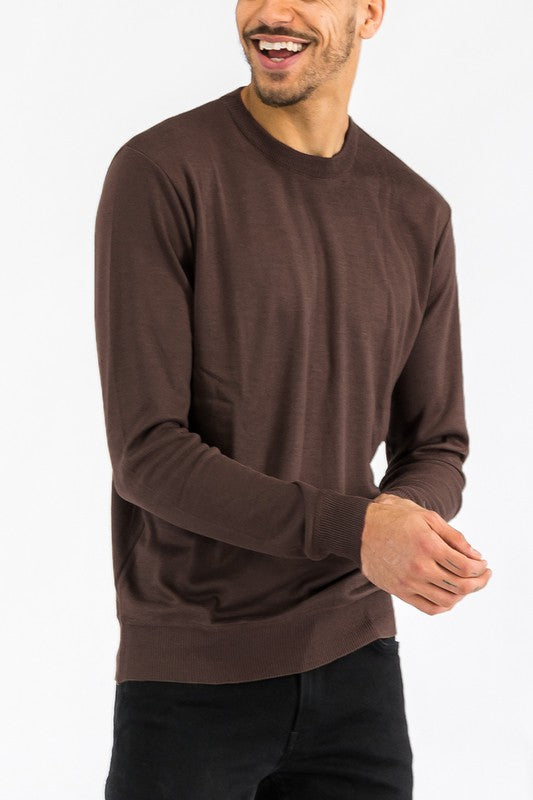 Isaiah Solid Color Round Neck Sweater