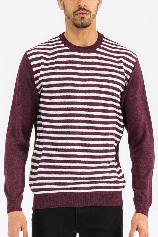 Hudson Knitted Round Neck Striped Sweater