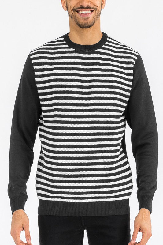 Hudson Knitted Round Neck Striped Sweater