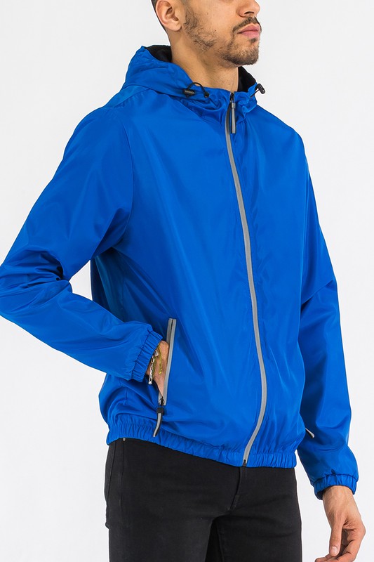 Julian Solid Hooded Lightweight Windbreaker Jacket