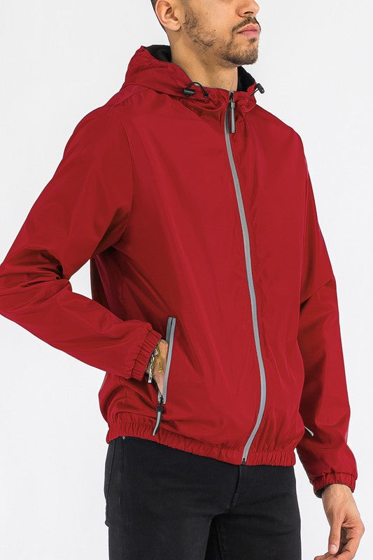 Julian Solid Hooded Lightweight Windbreaker Jacket