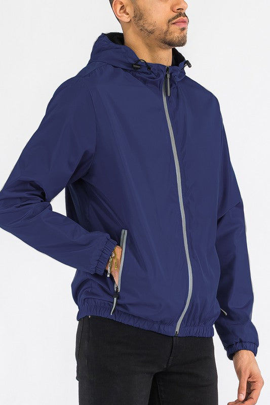 Julian Solid Hooded Lightweight Windbreaker Jacket