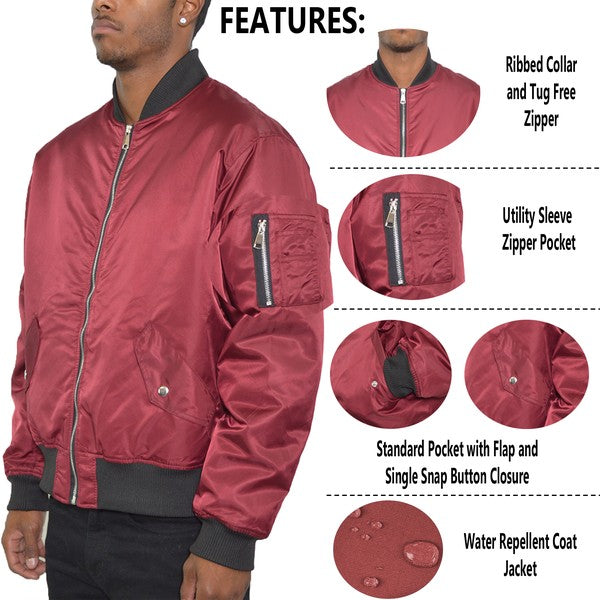 Carter Solid Padded Bomber Jacket